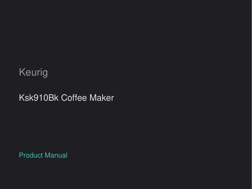 Keurig K-Supreme Plus SKS910BK Coffee Maker