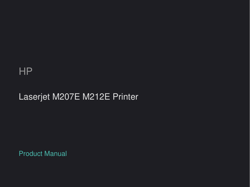 HP Laserjet M207E M212E Printer manual