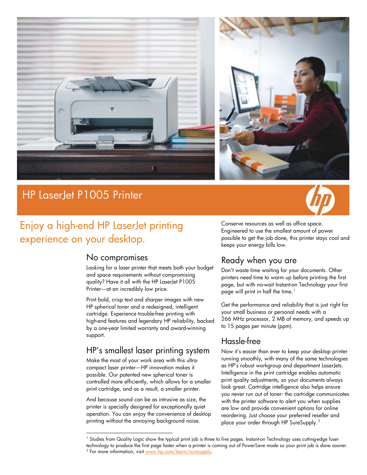 HP Laserjet P1005 Printer manual