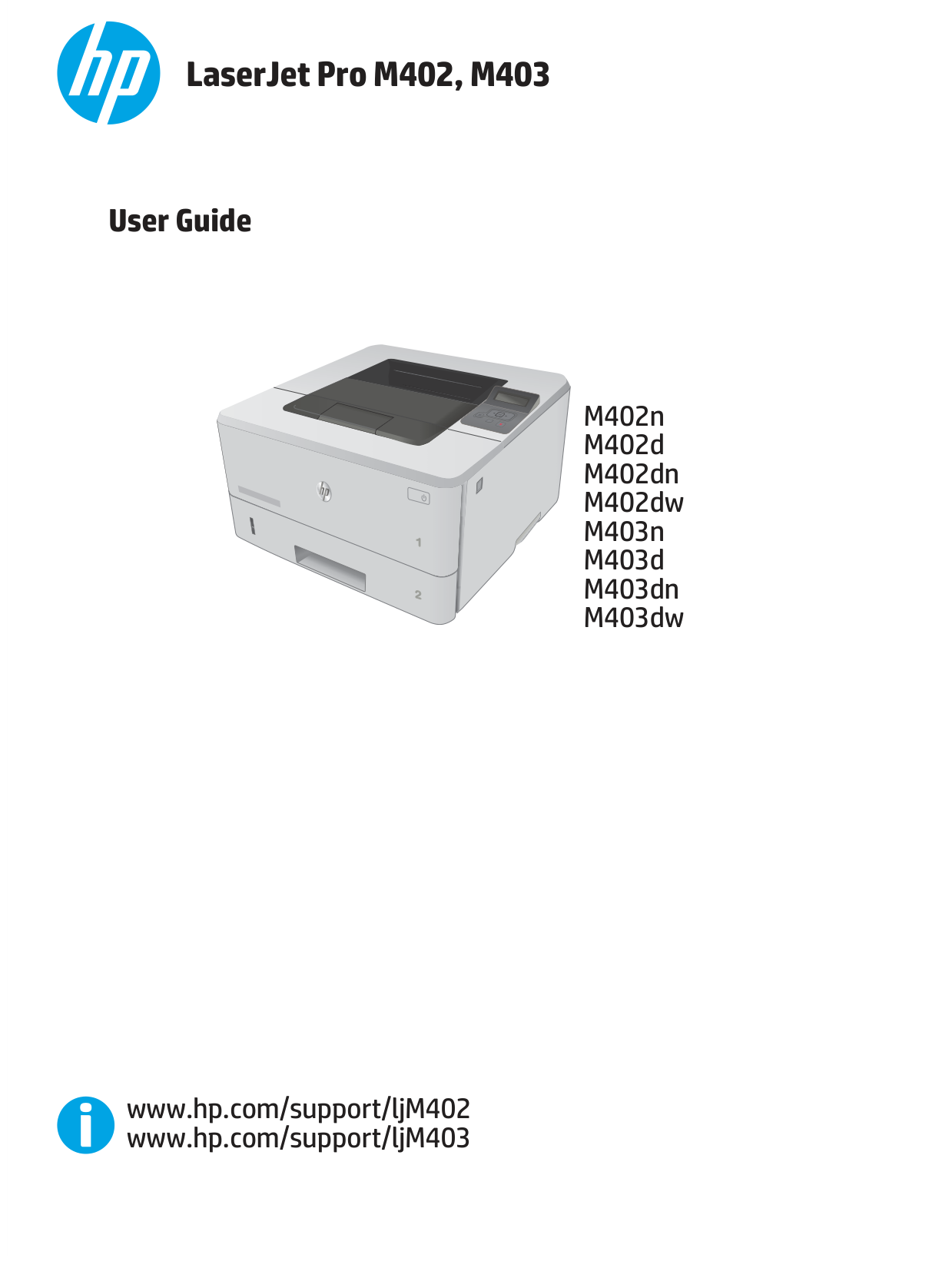 HP LaserJet Pro M402 M403 Printer manual