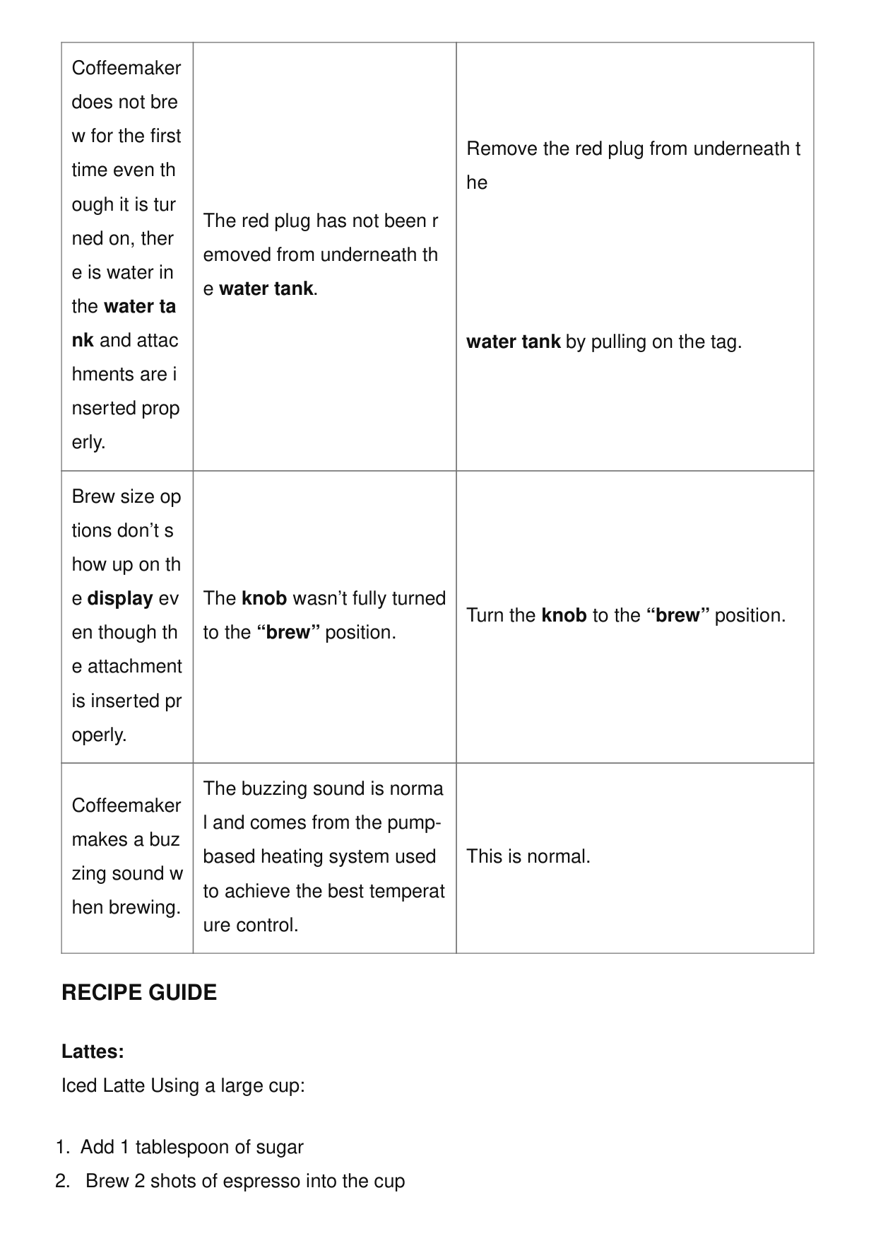Manual page 21 — Mr. Coffee error Coffeemaker makes a buzzing sound when brewing