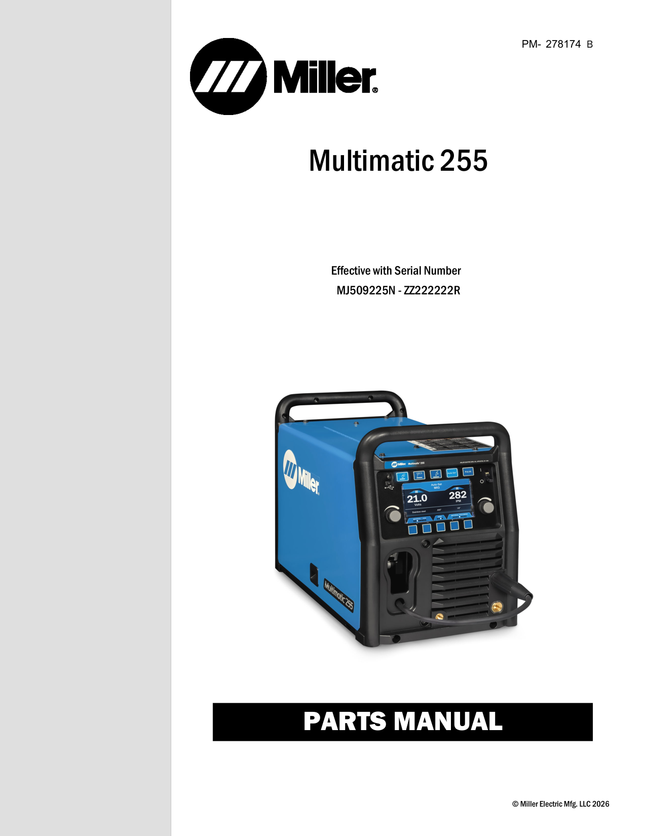 Miller Matic 255 MIG Welder manual