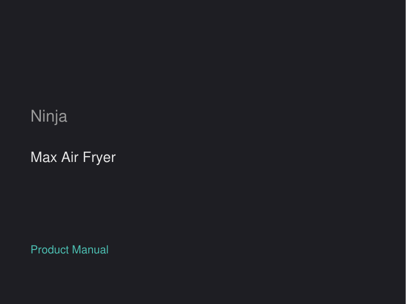 Ninja Max Air Fryer manual