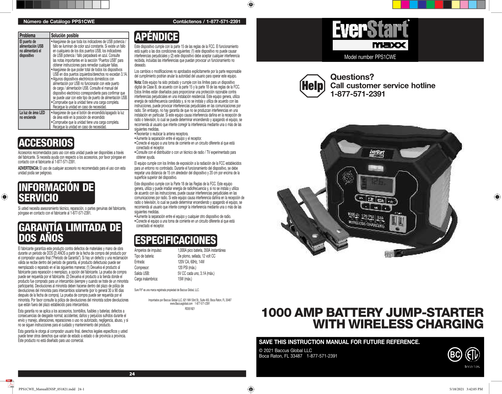 Everstart Maxx 1200A Jump Starter manual