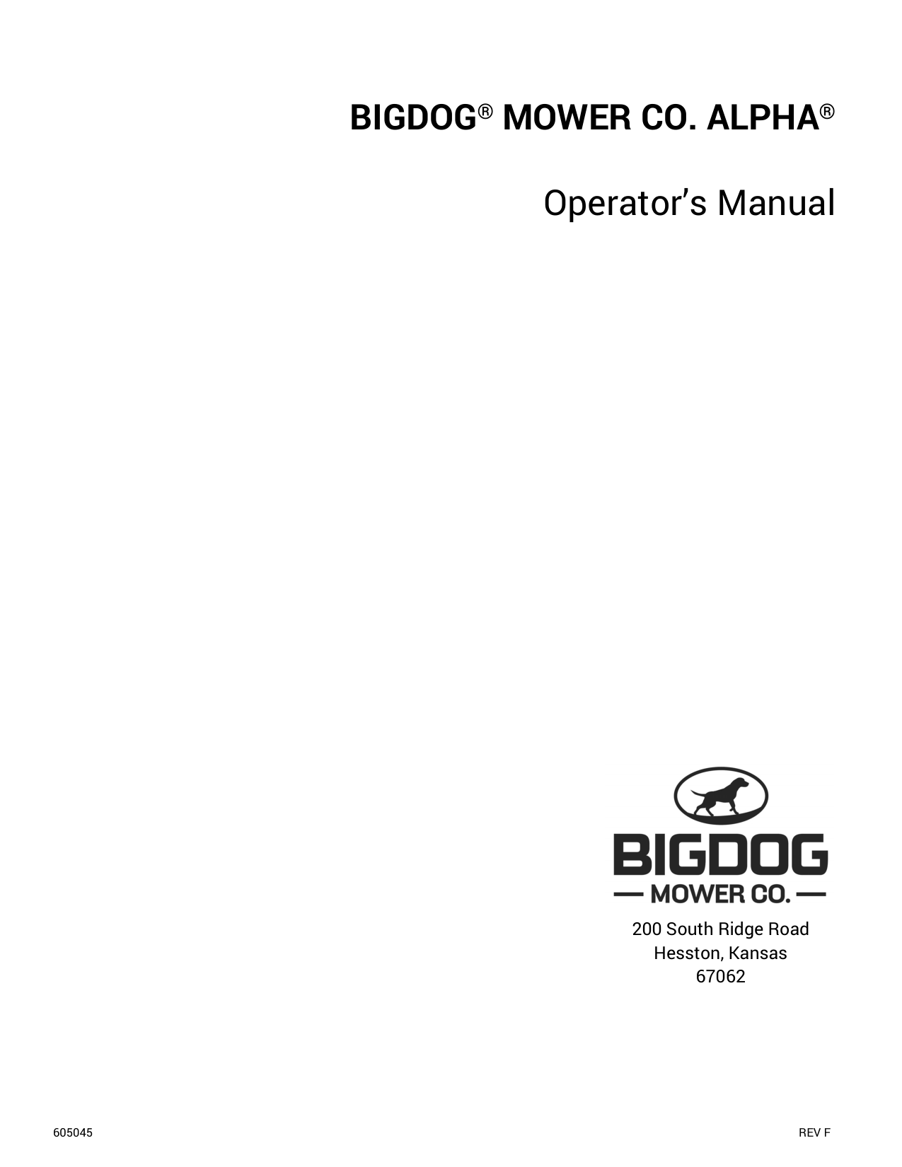 Bigdog Mower CO Alpha Mpx