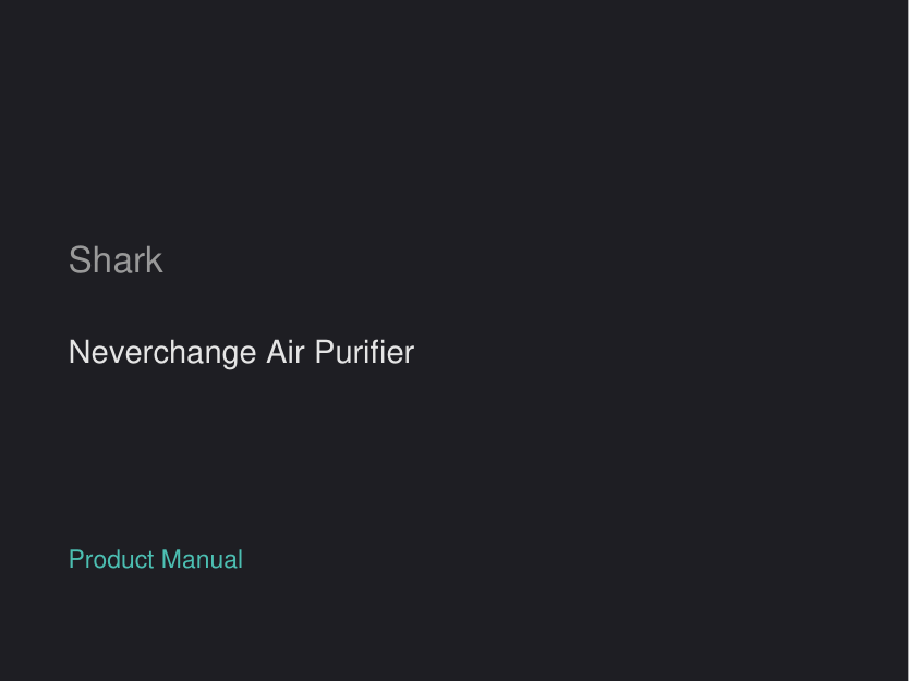 Shark Neverchange Air Purifier manual