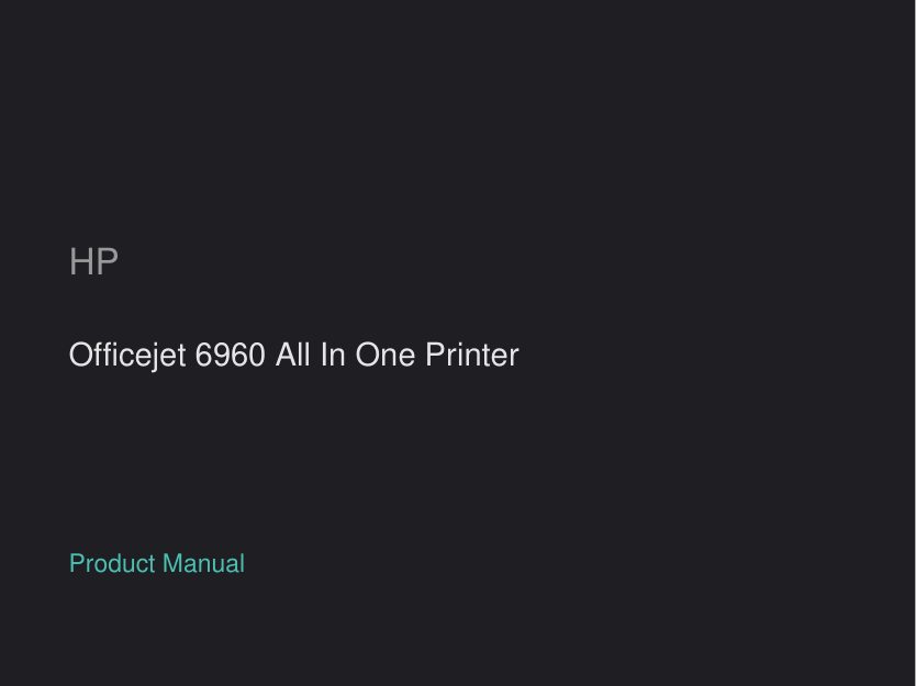 HP Officejet 6960 All-in-One Printer manual