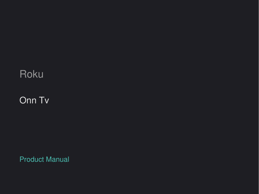 Roku Onn Roku TV manual