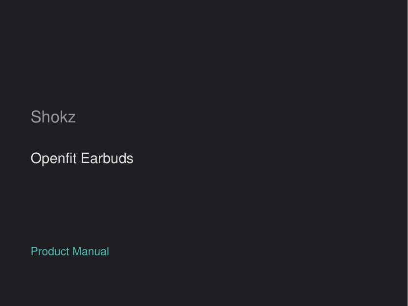 Shokz Openfit Earbuds manual
