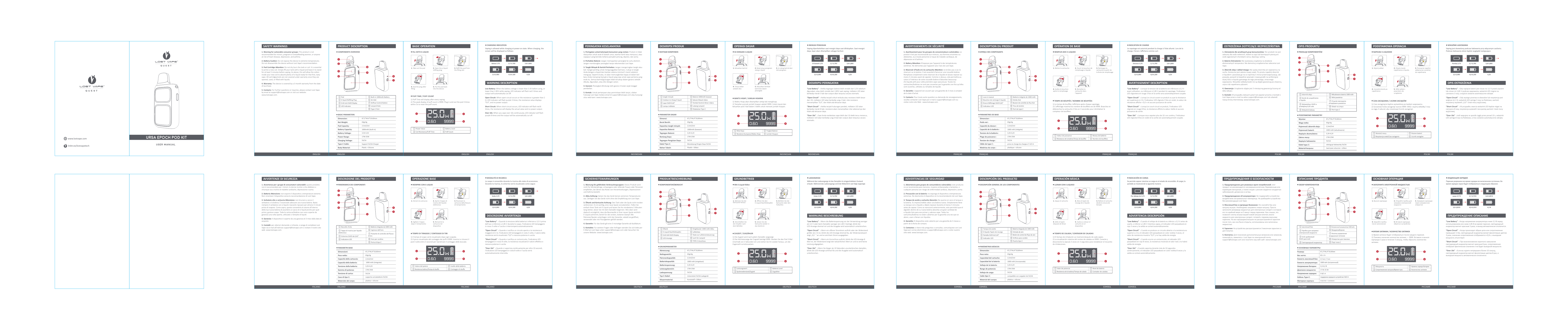 Manual page 1 — Lost Vape error Red LED flashes 8 times