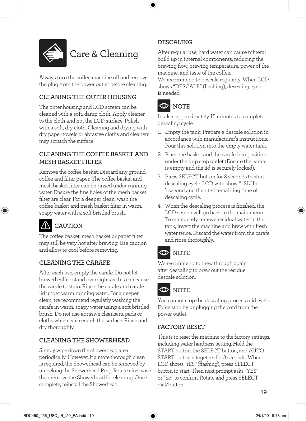 Manual page 19 — Breville error rES