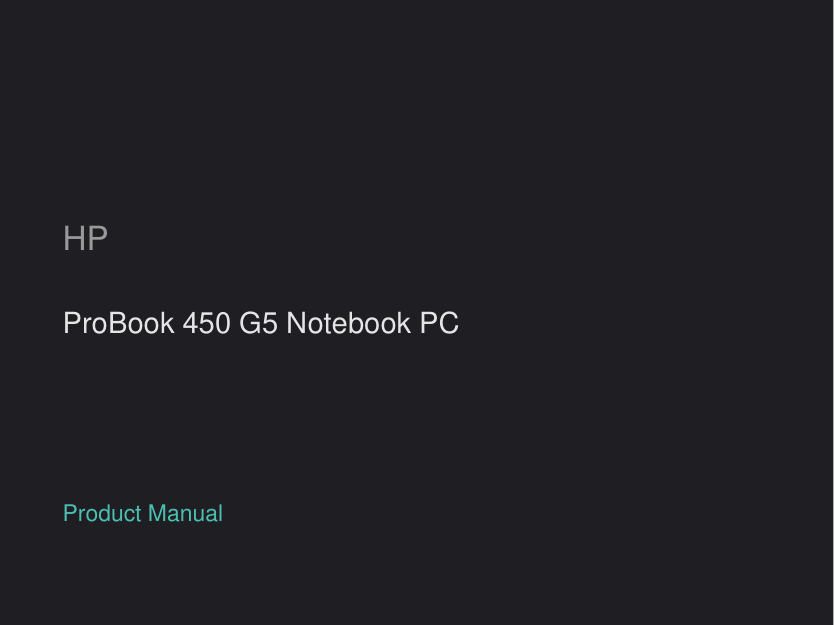 HP ProBook 450 G5 Notebook PC manual