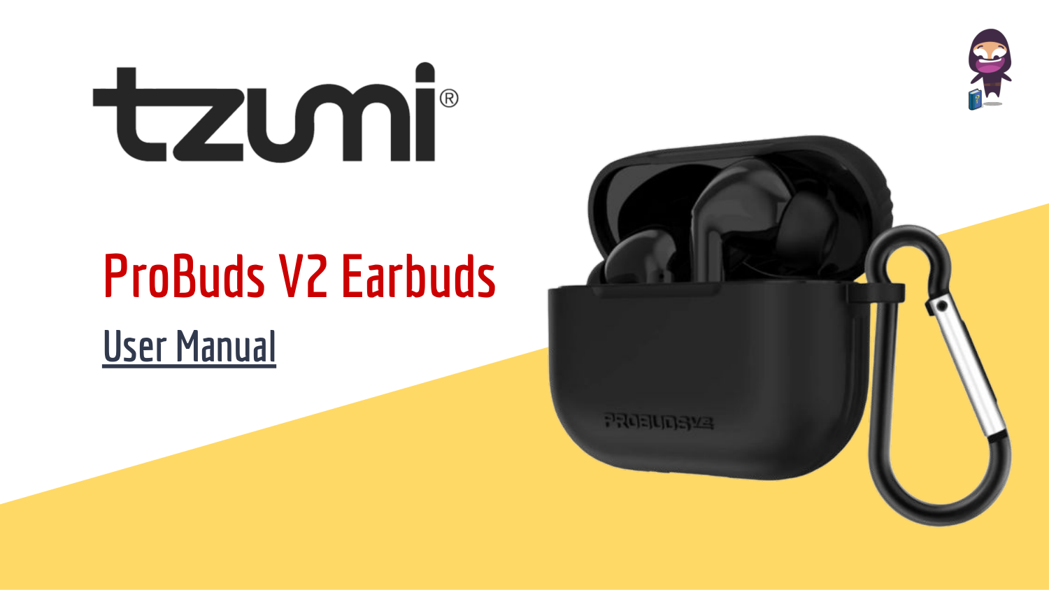 Tzumi Probuds V2 True Wireless Bluetooth Earbuds With Charging Case Complete Features User Instruction