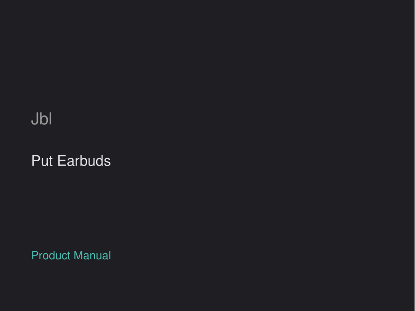 Jbl Tune 115TWS Earbuds manual