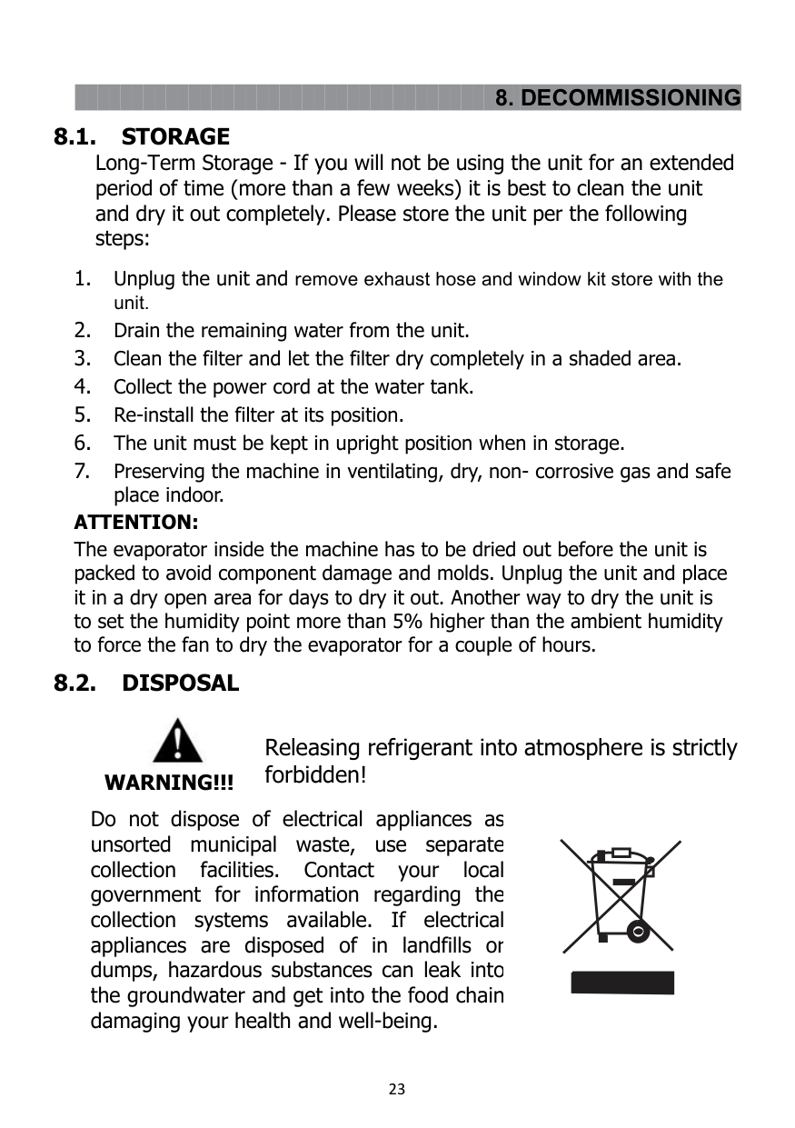 Manual page 23 — Qilive error E0