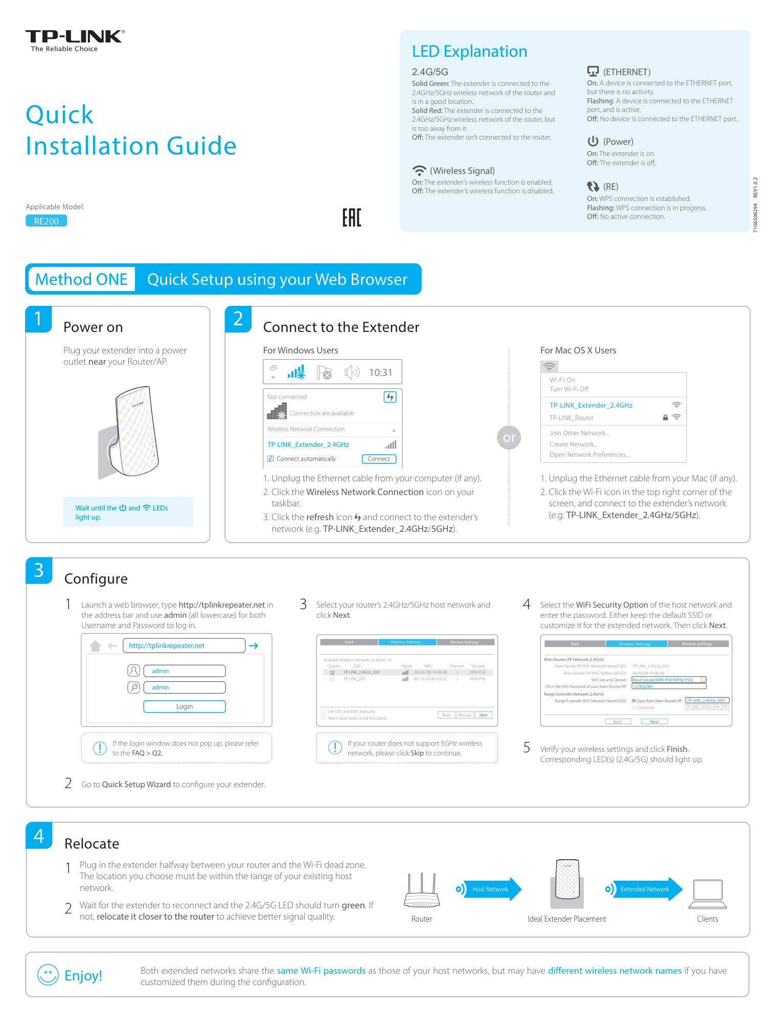 TP Link Re220 Range Extender