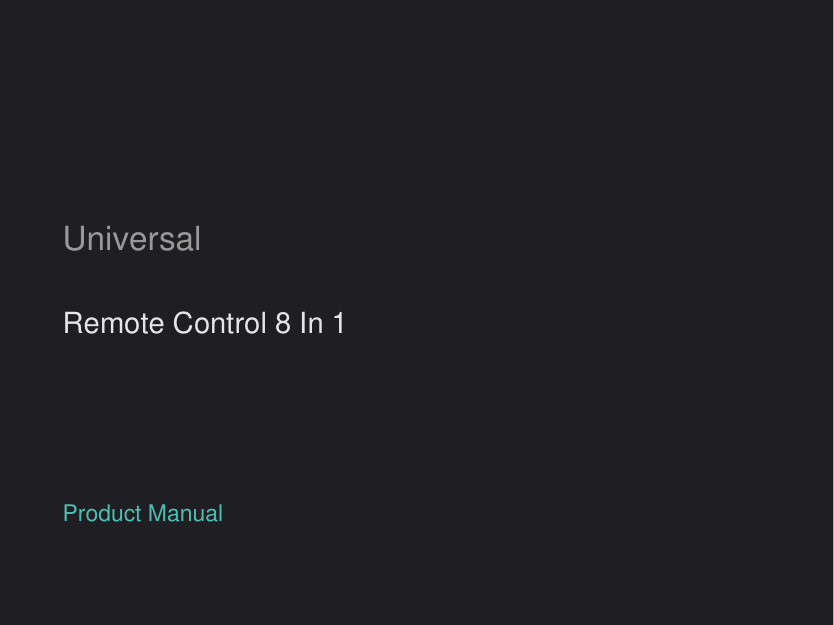 Universal Remote Control 8 In 1 manual
