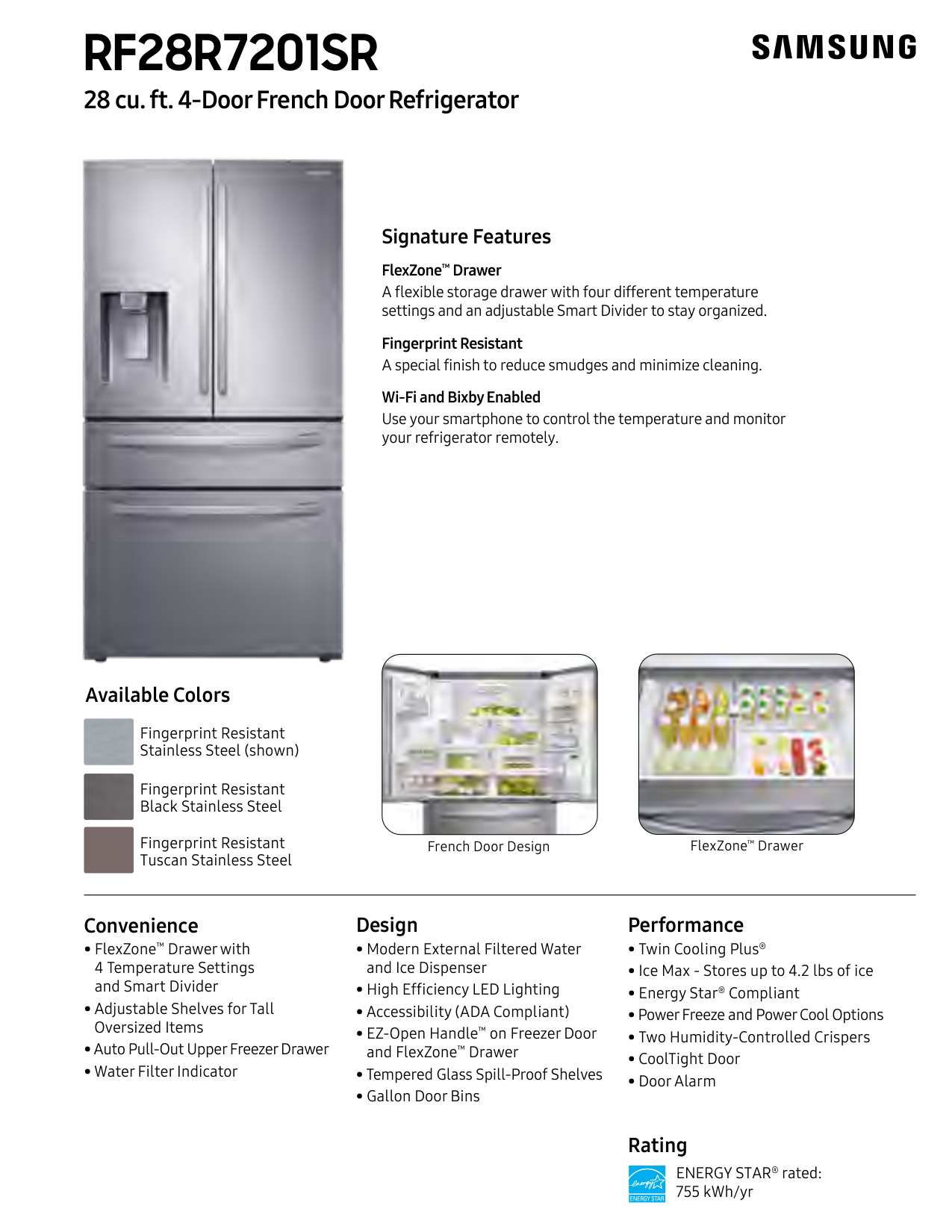 Samsung RF28R7201SR French Door Refrigerator