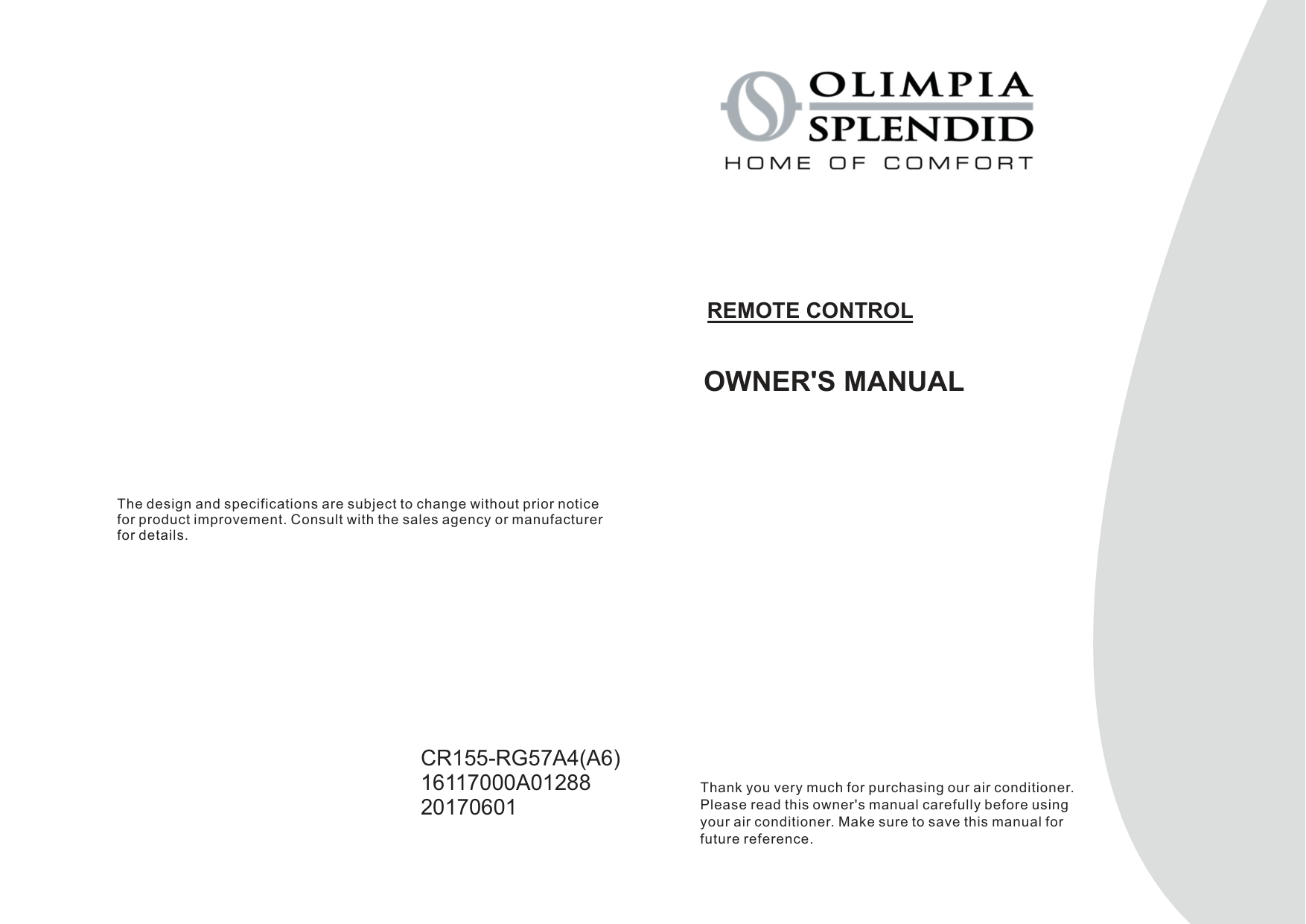 Olimpia Splendid Rg57a4 Rg57a6 Remote Control