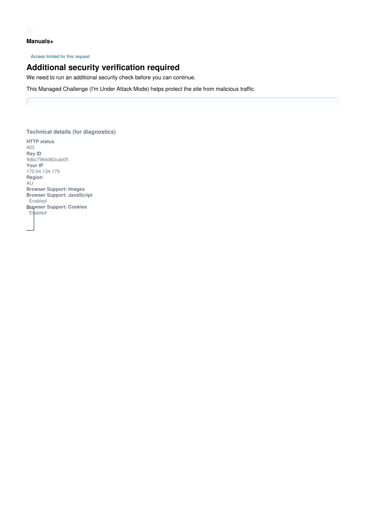 Manual page 1 — Shark error 403