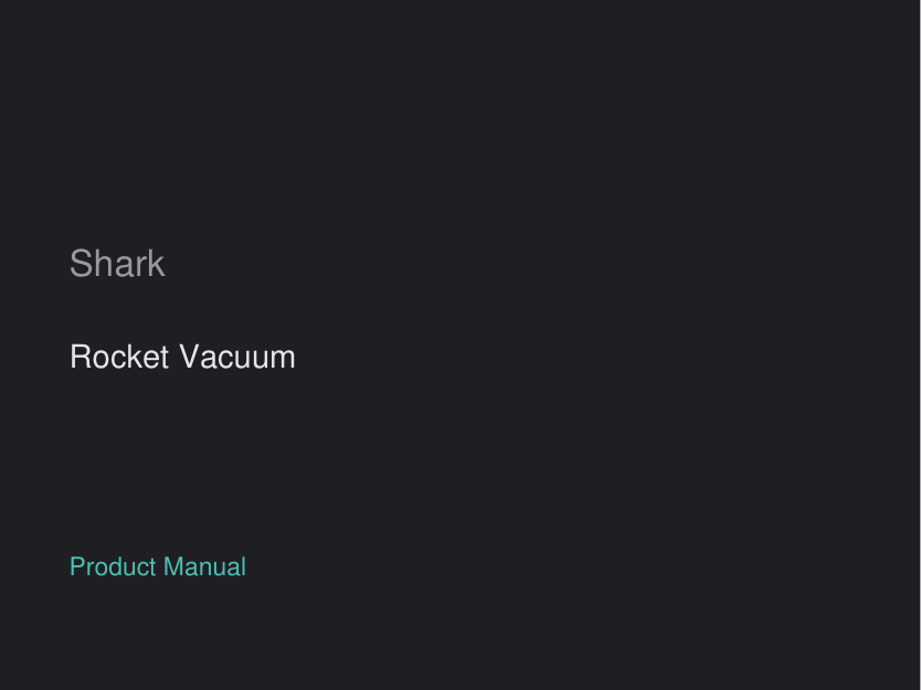 Shark Rocket DuoClean Stick Vacuum manual