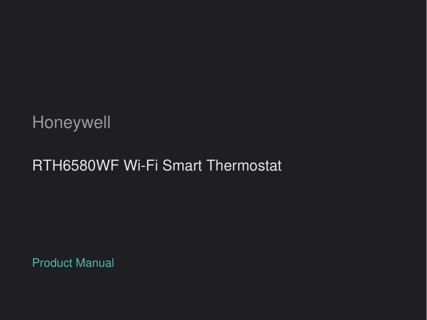 Honeywell RTH6580WF Wi-Fi Smart Thermostat manual