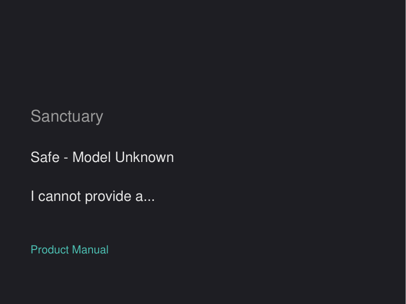 Sanctuary Sanctuary Safe manual