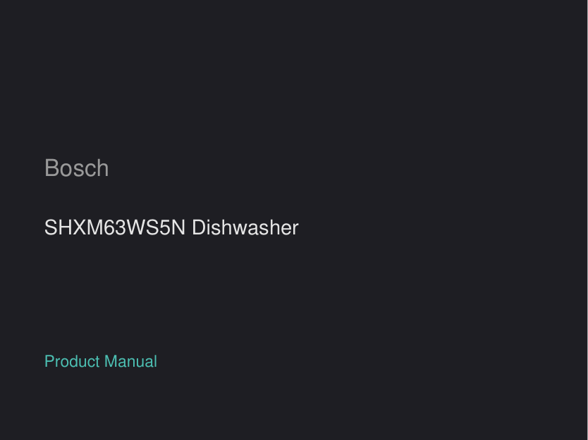 Bosch 500 Series SHXM63WS5N Dishwasher