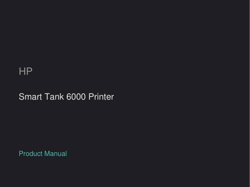 HP Smart Tank 6000 Printer manual