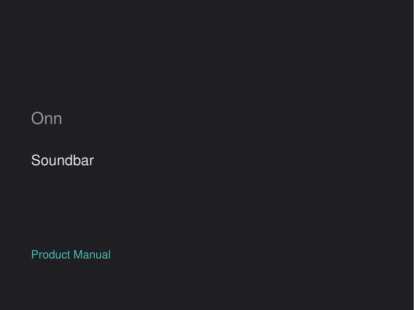 Onn Soundbar FAQs manual