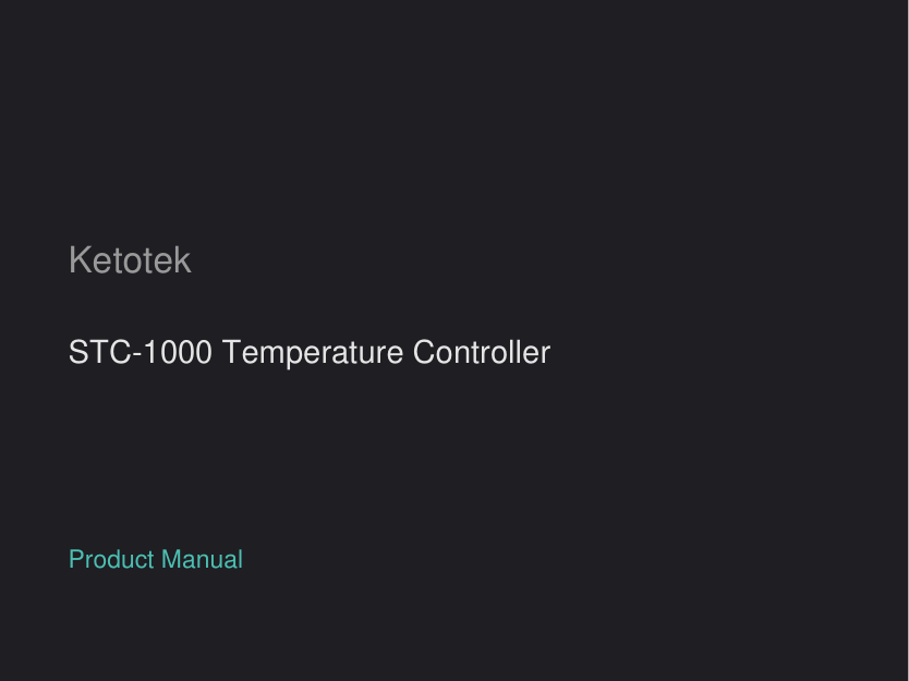 Ketotek STC-1000 Temperature Controller manual