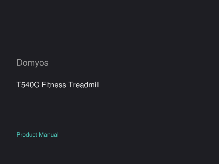 Domyos T540C Fitness Treadmill manual