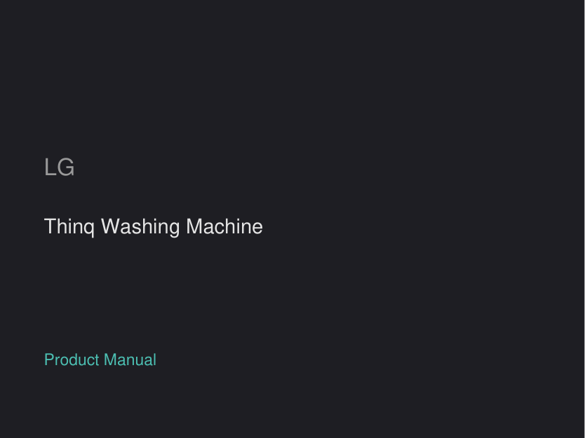 LG ThinQ WM Series Washing Machine manual