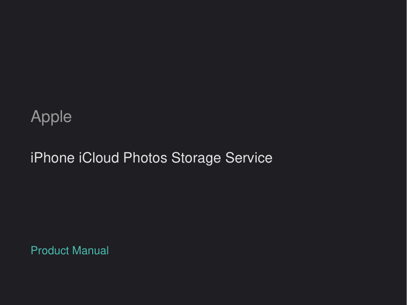 Apple iPhone iCloud Photos Storage Service manual