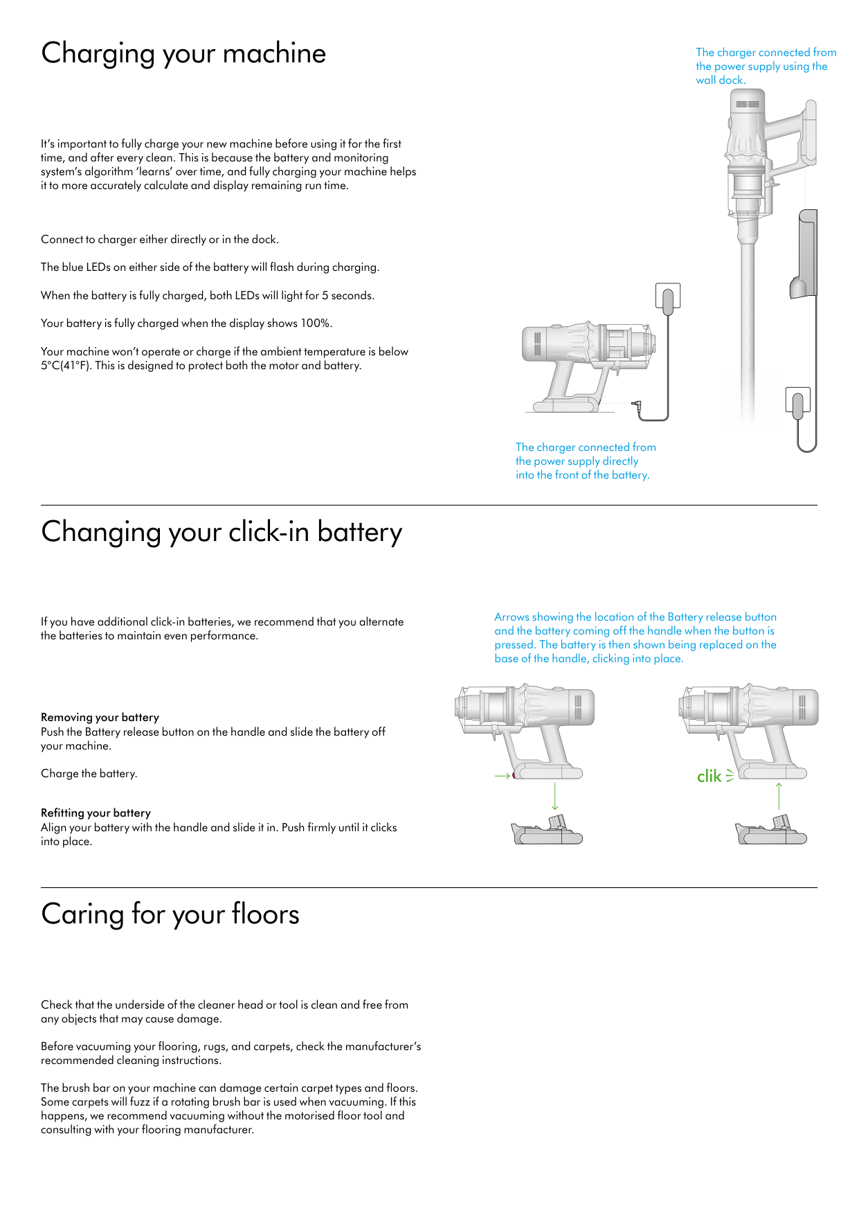Manual page 6 — Dyson error Both LEDs light for 5 seconds