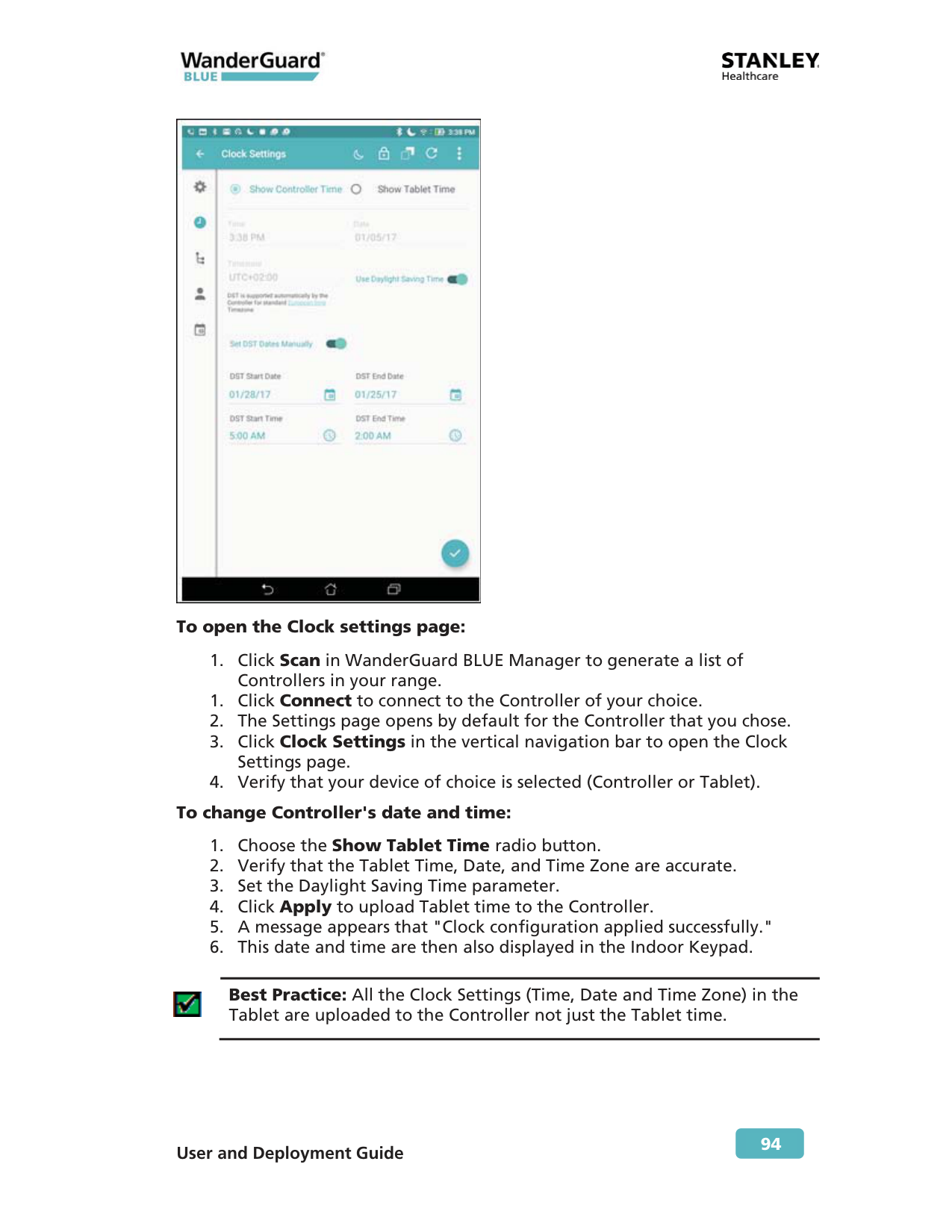 Manual page 20 — Stanley error Communication error with Keypad