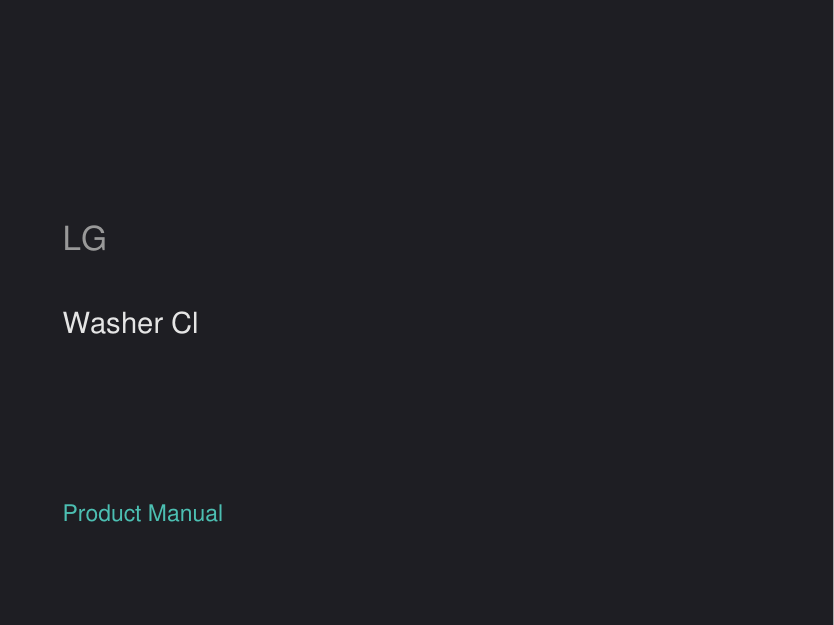 LG Washer CL manual