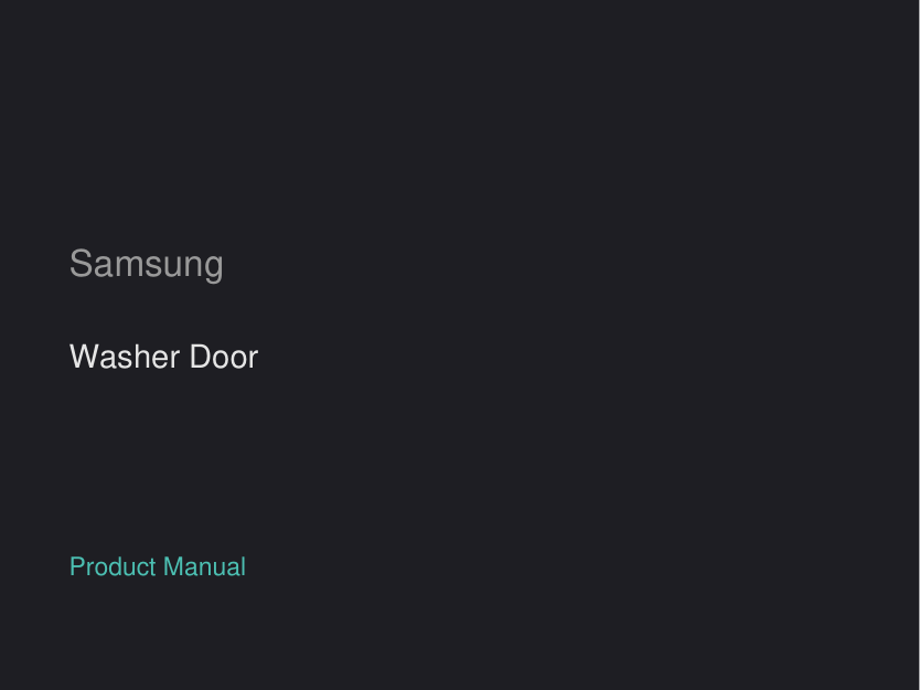 Samsung WF Series Washer Door manual