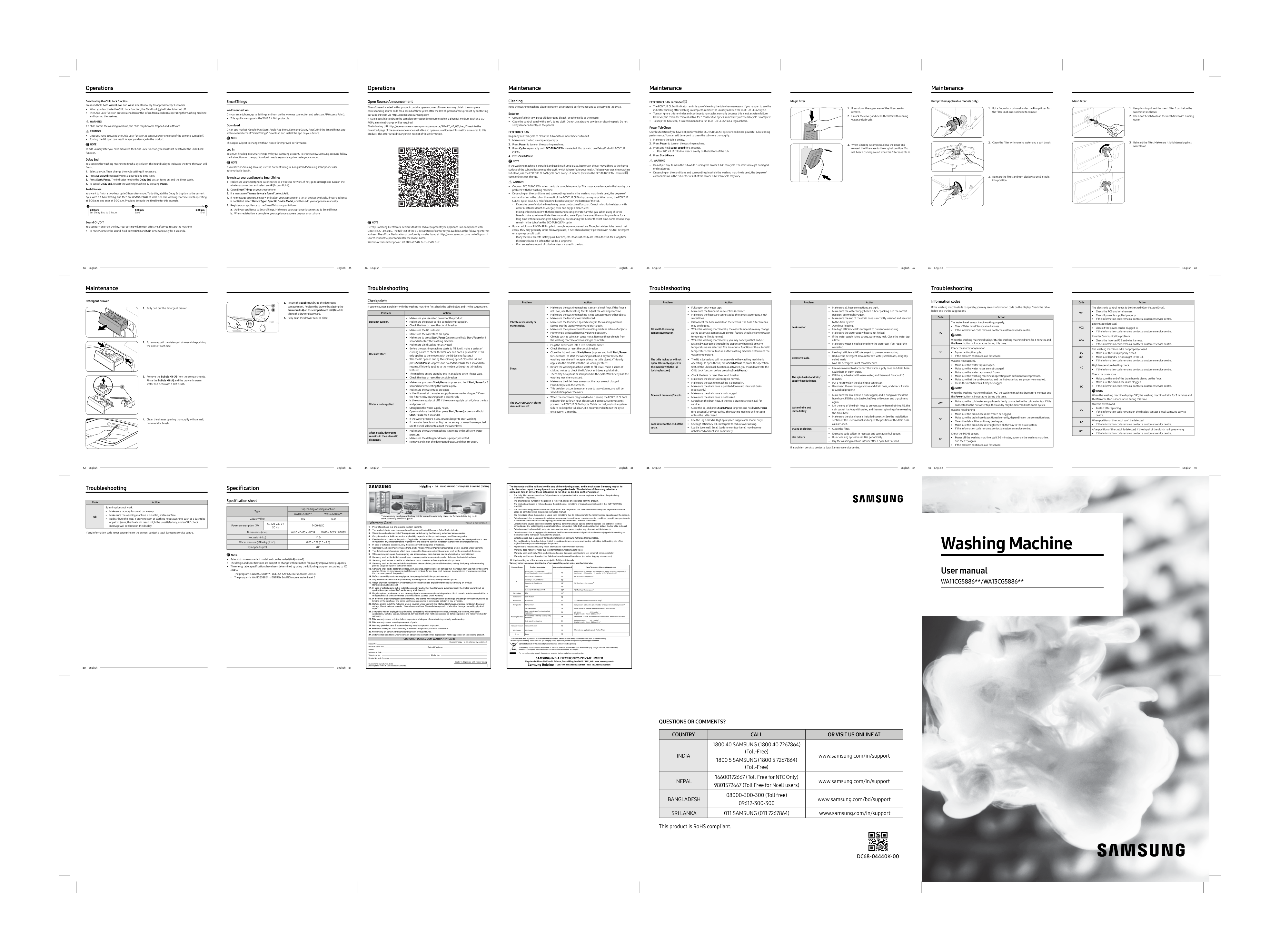 Samsung Washing Machine Filter Top Loader manual