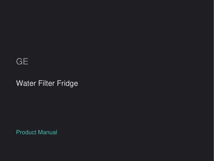 GE Water Filter Fridge manual