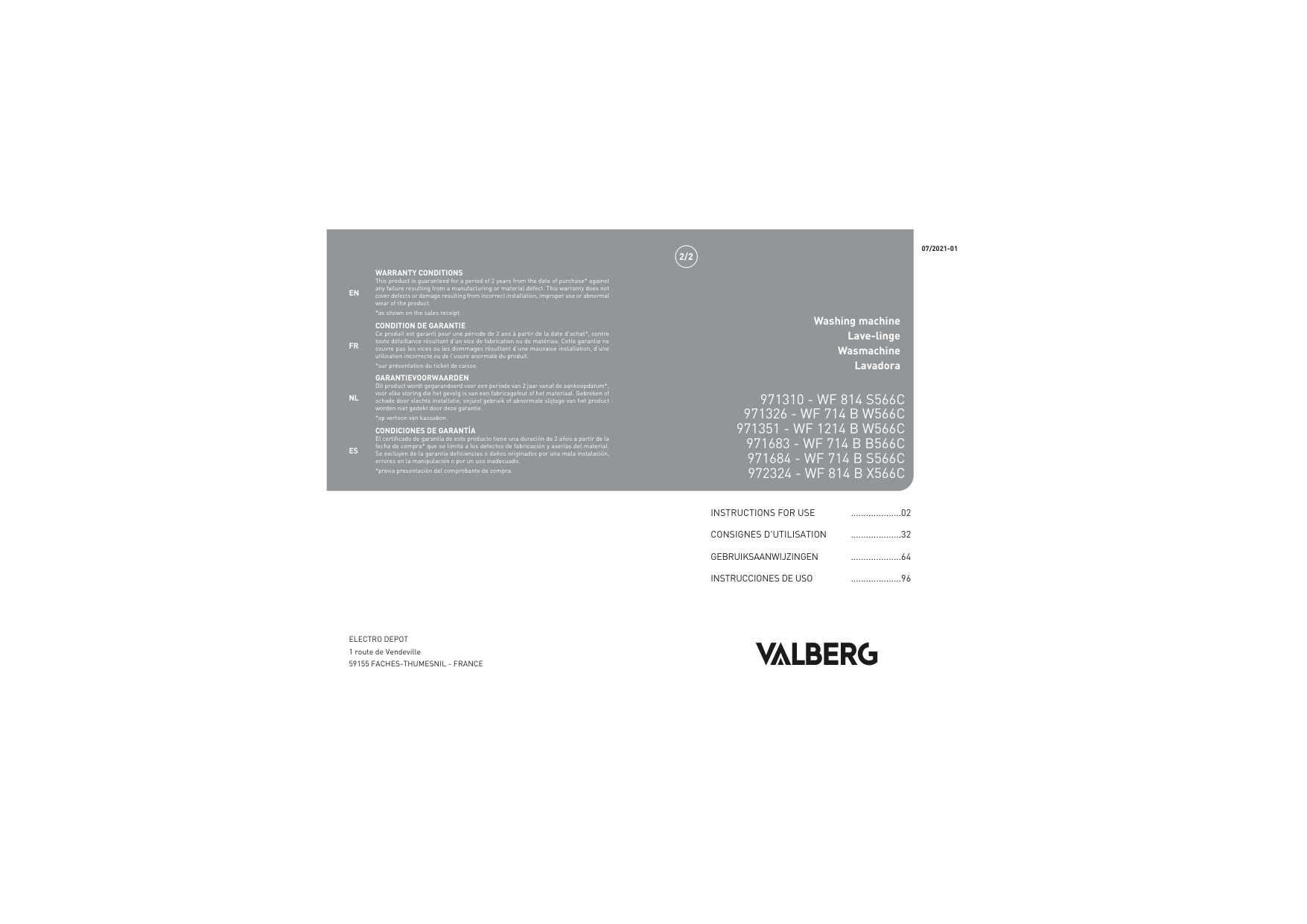 Valberg WF 1214 B W566c Washing Machine