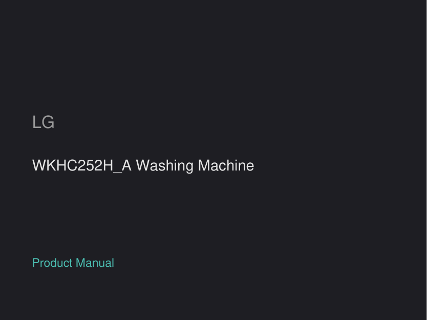 LG WKHC252H_A Washing Machine manual