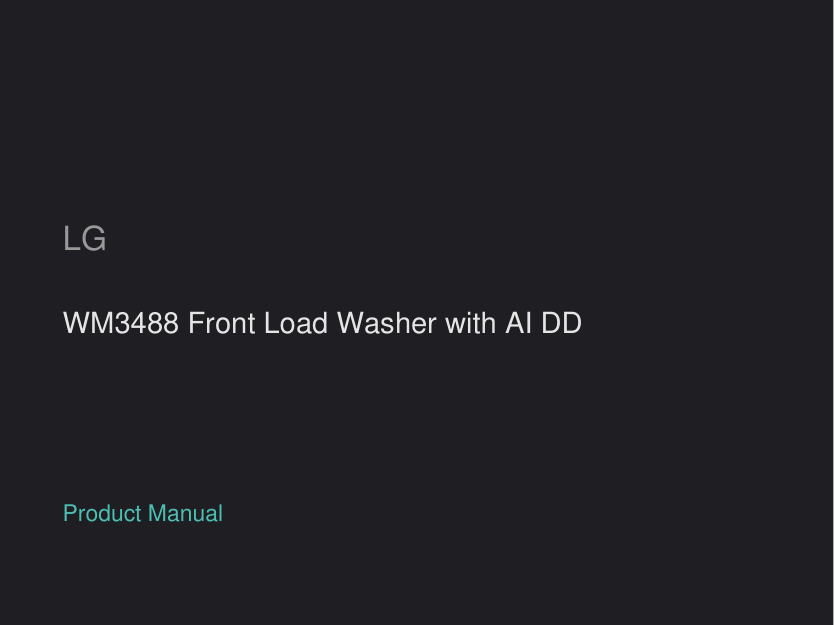 LG WM3488 Front Load Washer with AI DD manual