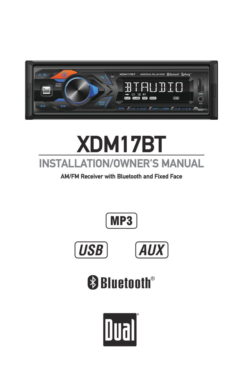 Dual XDM17BT Digital Media Receiver manual