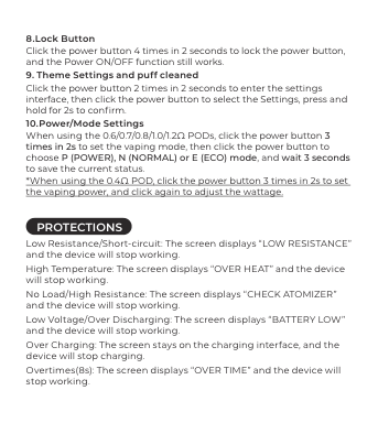 Manual page 6 — Vaporesso error OVER TIME