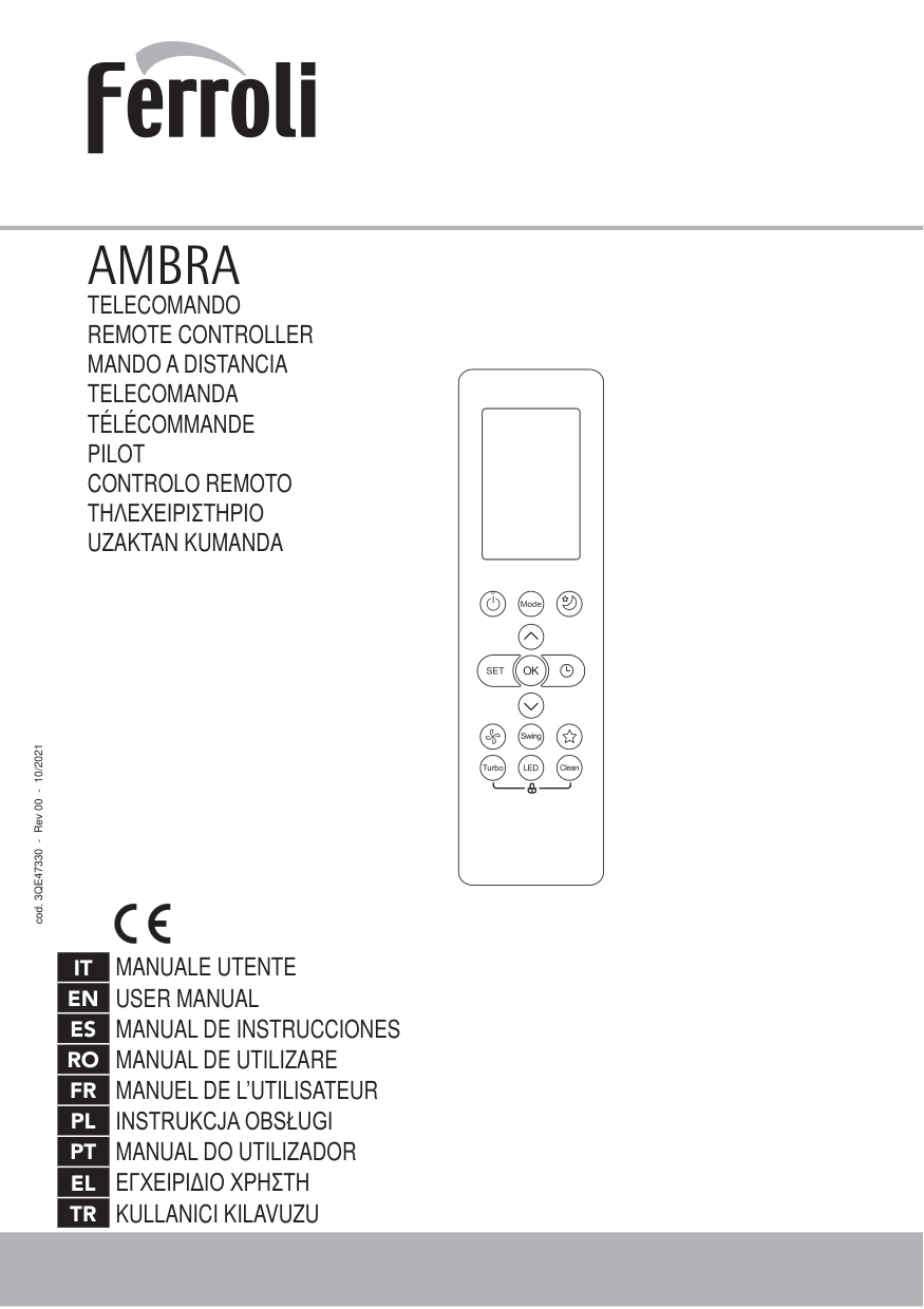 Gree Yap1f IR Remote Control